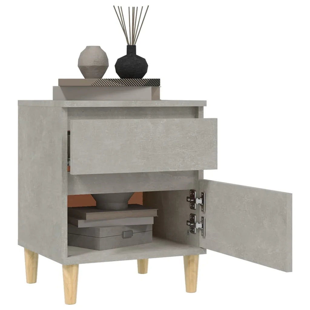Comodino Grigio Cemento 40x35x50 cm cod mxl 33259