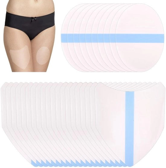 Tape di sollevamento per le gambe 30 pezzi - Adesivo acqua-resistente e trasparente - Materiale PU - Forma ovale/ V - Dimensioni 11,5x8 cm/ 15x12 cm - Adatto per la pelle molle