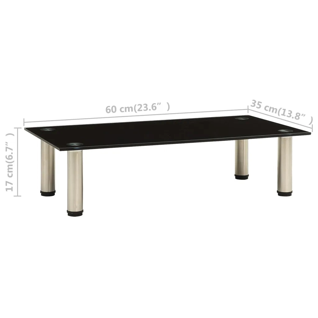 322761 TV Stand Black 60x35x17 cm Tempered Glass cod mxl 33905