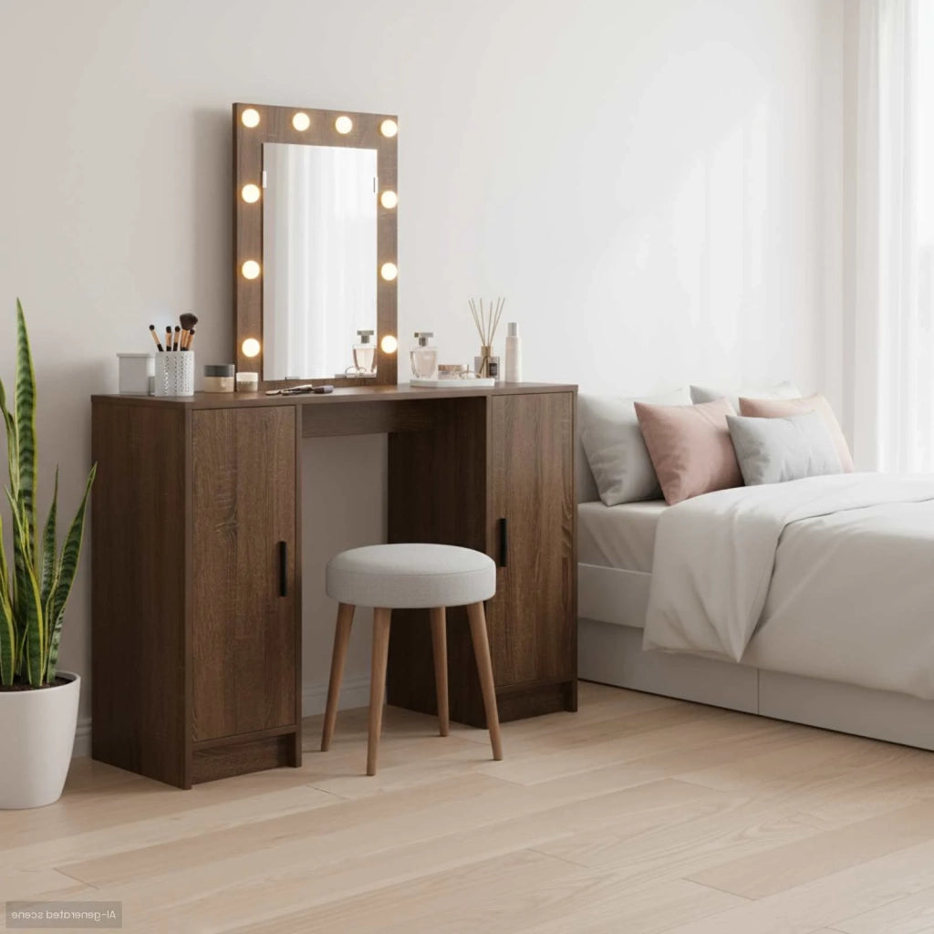 Toeletta | Tavolo da Trucco Marrone 102 x 33 x 135 cm Legno multistrato