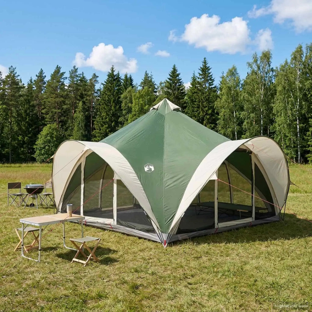 Tenda Tipi con tetto Verde 18 Persone Poliestere e Acciaio 42028619