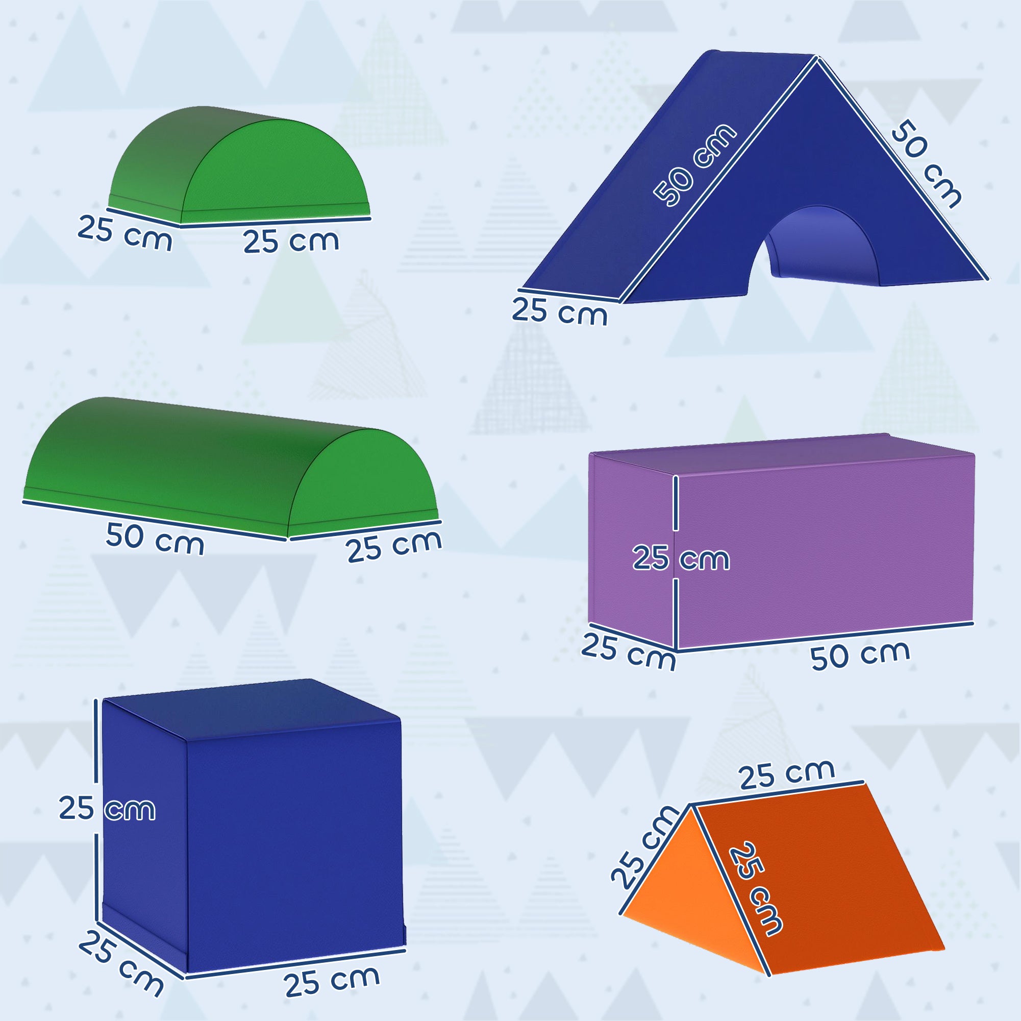 Set 11 Costruzioni Morbide per Bambini da 1-3 Anni in PU e EPE Multicolore