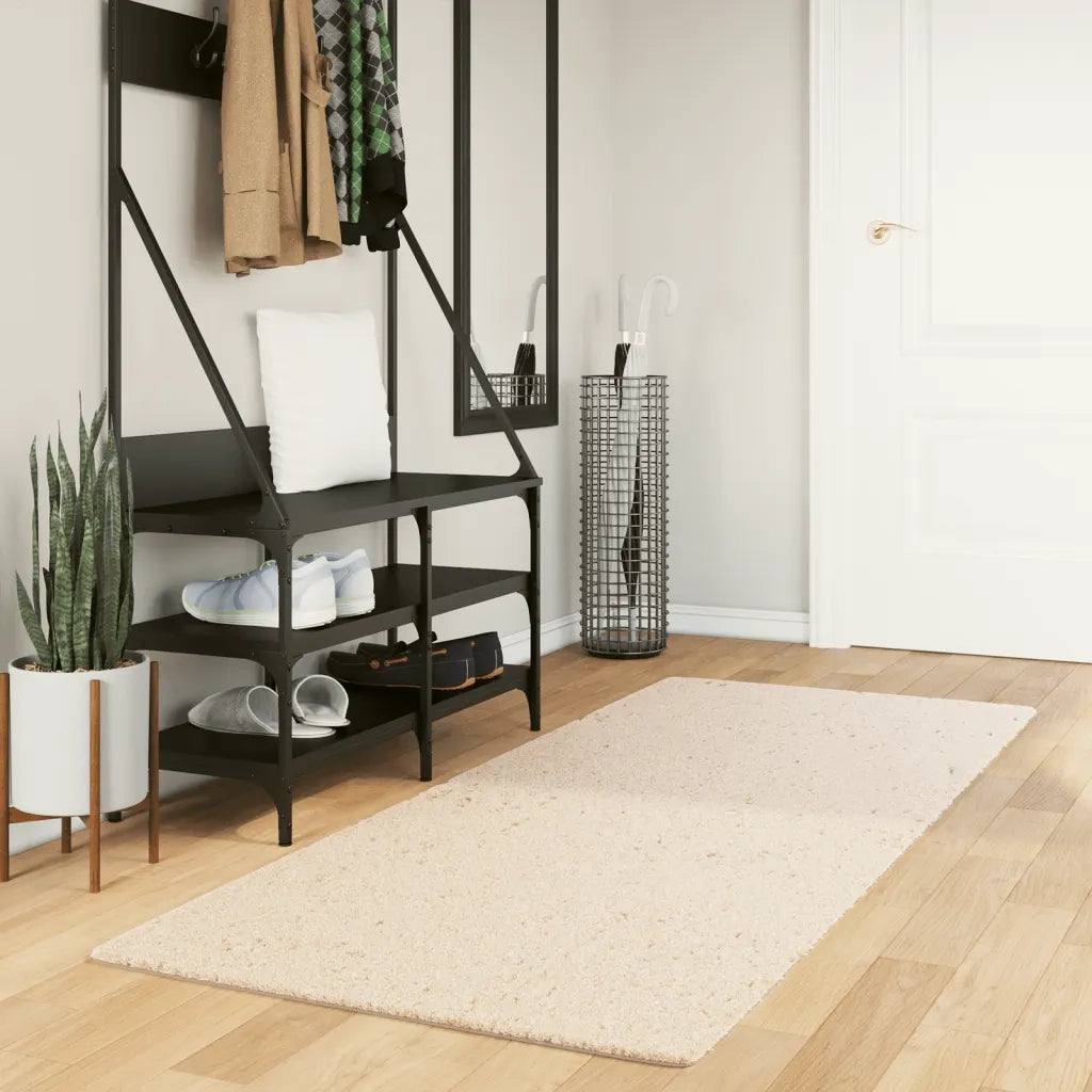 Tappeto a Pelo Corto HUARTE Morbido e Lavabile Beige 80x200 cm 375015