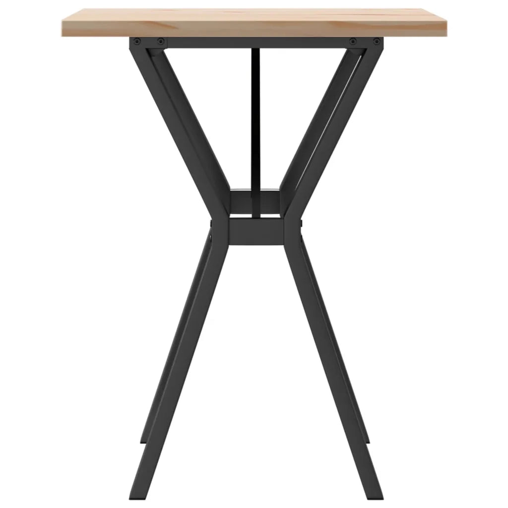 Tavolo da Pranzo Telaio a Y 60x60x75,5 cm Legno Pino e Acciaio