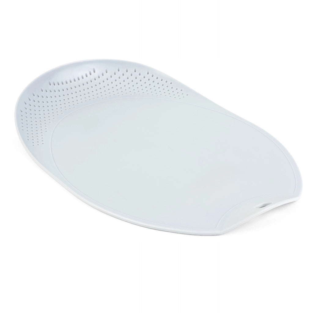 Tagliere da cucina in plastica KADAX con scolapiatti e manico, grigio, 38x25 cm
