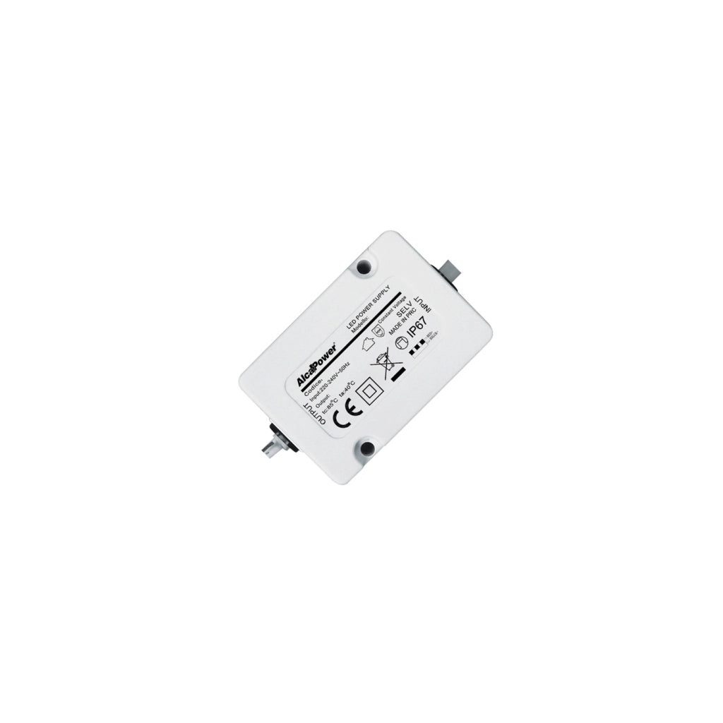 Alcapower Alimentatore Switching LED 24V 12W 0.5A Waterproof IP67, Compatto per Illuminotecnica, Montaggio Universale, Alta Affidabilità ALC-12-24