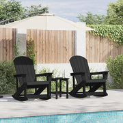 vidaXL Sdraio Rocking Adirondack 2 pcs Nero HDPE