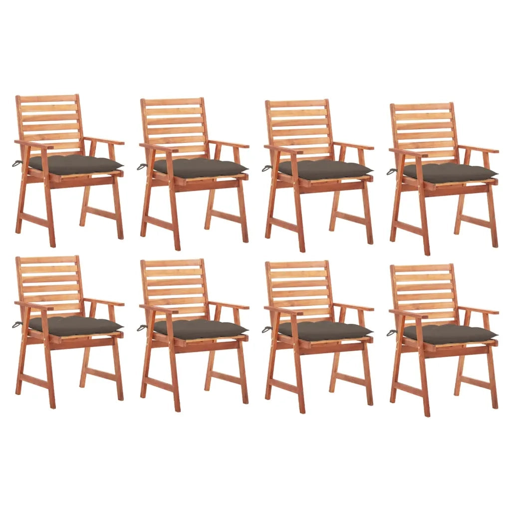 Sedie da Pranzo da Esterni con Cuscini 8 pz Massello di Acacia cod mxl 24216