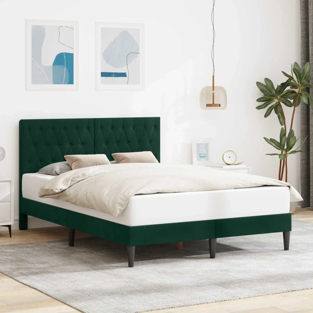 Struttura del letto Verde Scuro 120 x 190 cm Velluto 42027651