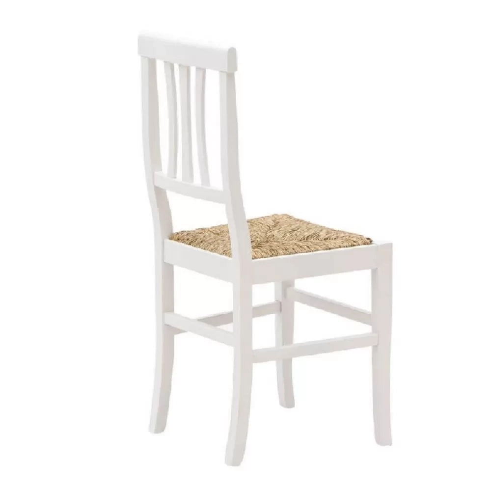Set 2 sedie legno seduta paglia bianco shabby chic - Mobili 2G