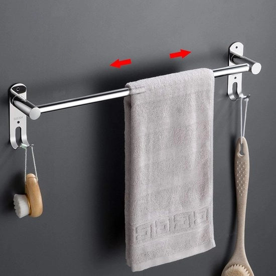 Supporto per Asciugamano Regolabile in Acciaio Inossidabile per Montaggio - Estensibile 43-76 cm