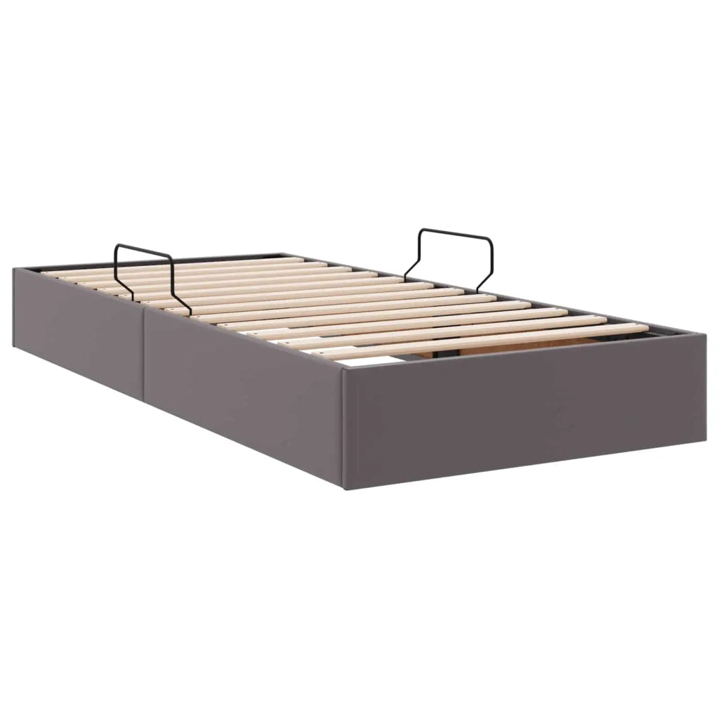 Letto ottomano Grigio 100 x 200 cm Pelle Sintetica 3442760