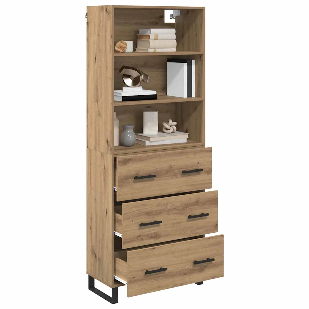 Credenza 2 pcs Rovere artigianale Legno multistrato