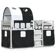 Letto singolo | Letto per adulti | Letto a Castello senza Materasso Bianco e Nero 90x190cm in Pino