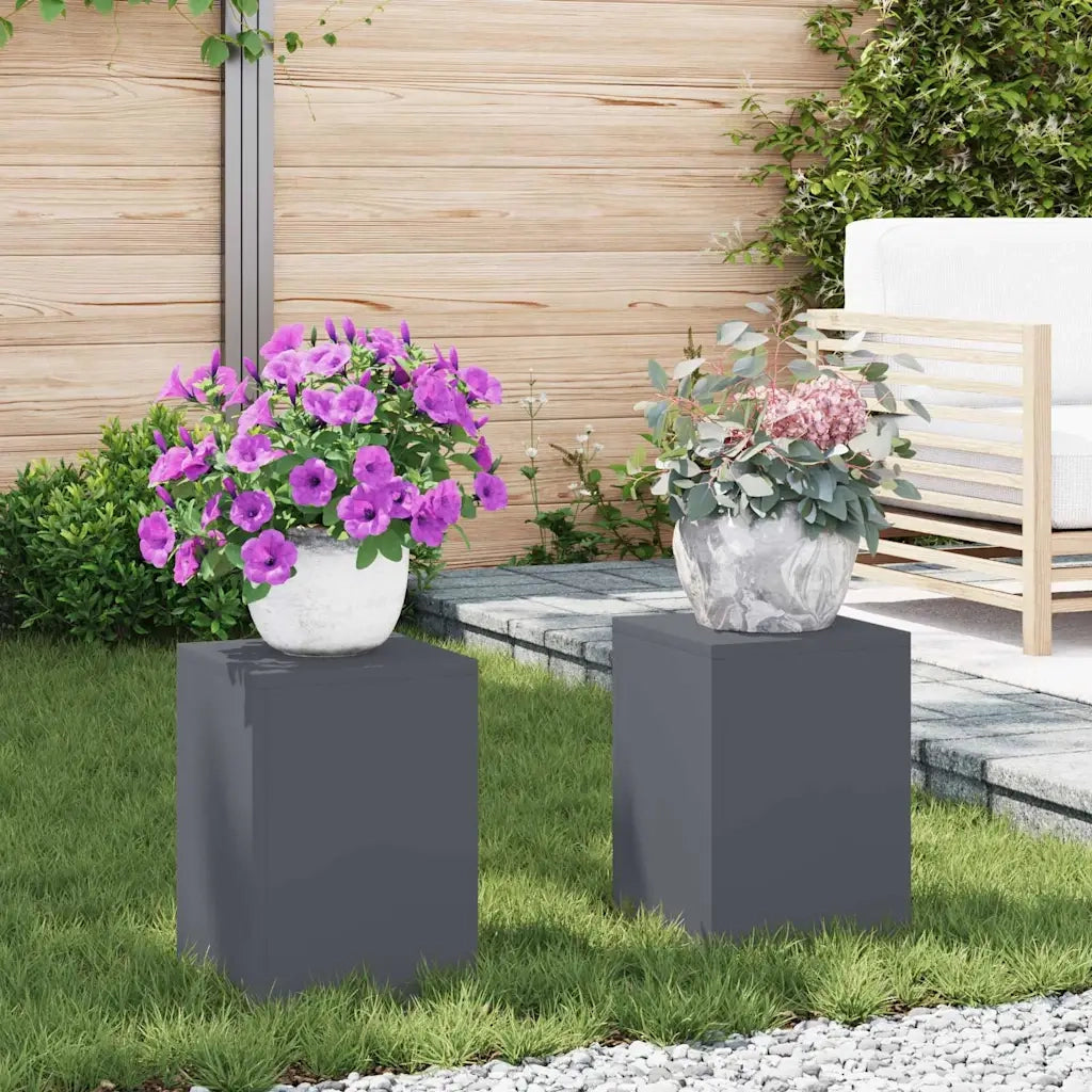 Supporto per piante 2 pcs Antracite 24 x 24 x 35 cm Acciaio 865808
