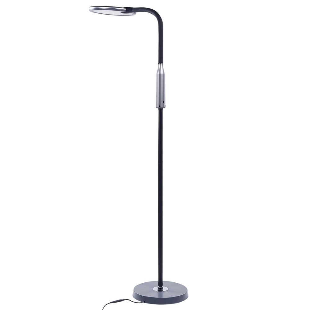Lampada da terra LED materiale sintetico nero 148 cm altezza regolabile ufficio camera da letto