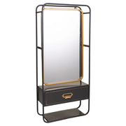 Specchio da parete in metallo nero 40x15x90h