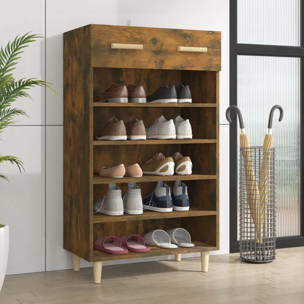 Scarpiera | Mobile per scarpe Rovere Fumo 60x35x105 cm in Legno Multistrato