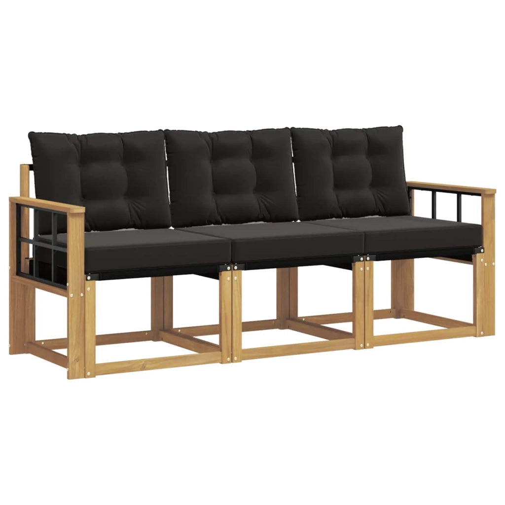 Set di divani da esterno 3 pz Bianco e Nero 3389170