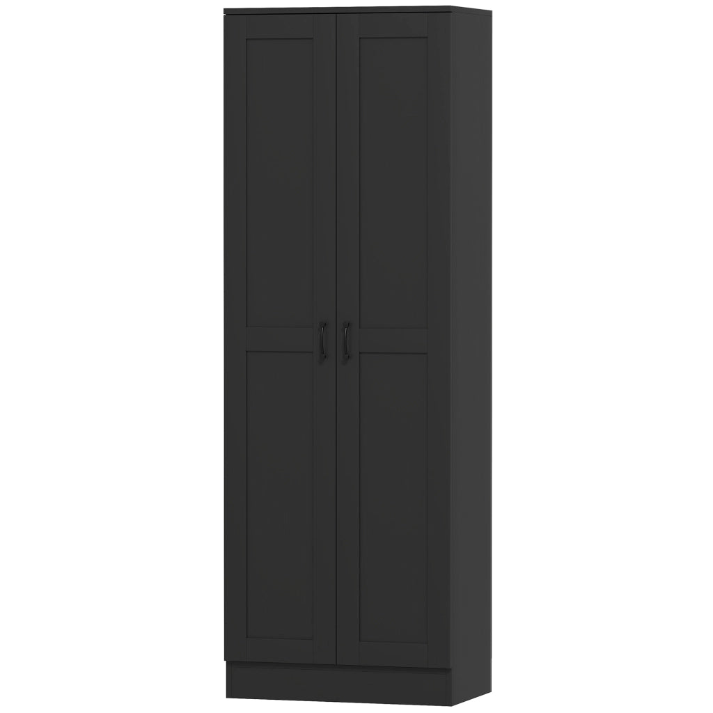 Armadio 2 Ante con 5 Ripiani ¨C Zephmum ¨C Nero 60x36.5x175