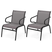 Set di 2 sedie da giardino moderne 72,5 x 54 x 77,5 cm comfort ottimale con schienale ergonomico metallo grigio 20_0011775