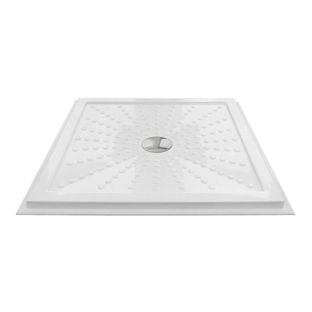 Piatto doccia per disabili 80x80 a filo pavimento in vetroresina con piletta inclusa