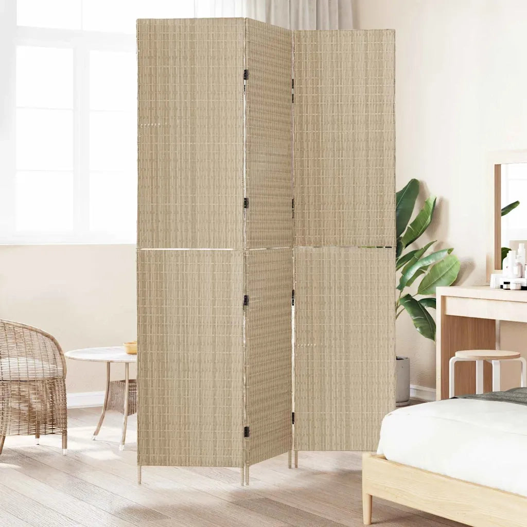 Divider per stanze | Paravento | Divisorio Ambienti Beige 146 x 200 cm polyrattan