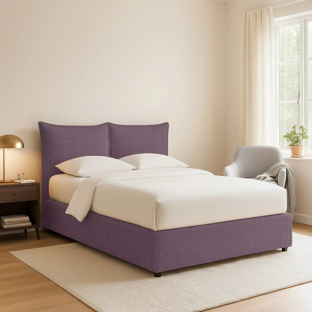 Penzance, Letto Piazza e Mezza Sfoderabile Made in Italy, Viola Lilla
