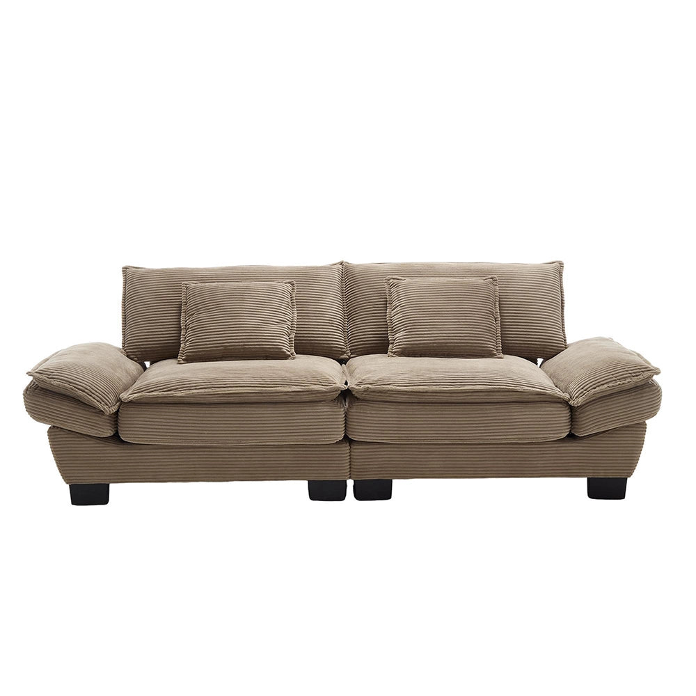 Divano letto doppio - Xylo - Con molle, cuscino incluso, kaki