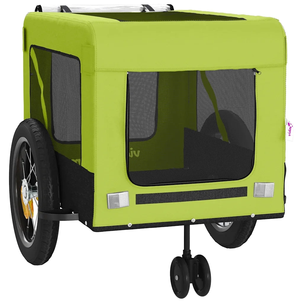 Rimorchio da Bici per Animali Verde e Nero Oxford e Ferro CFW1999326
