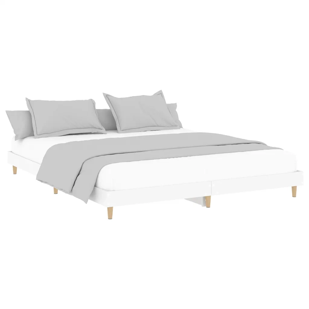 Giroletto-Struttura Letto Bianco 200x200 cm in Legno Multistrato 242368