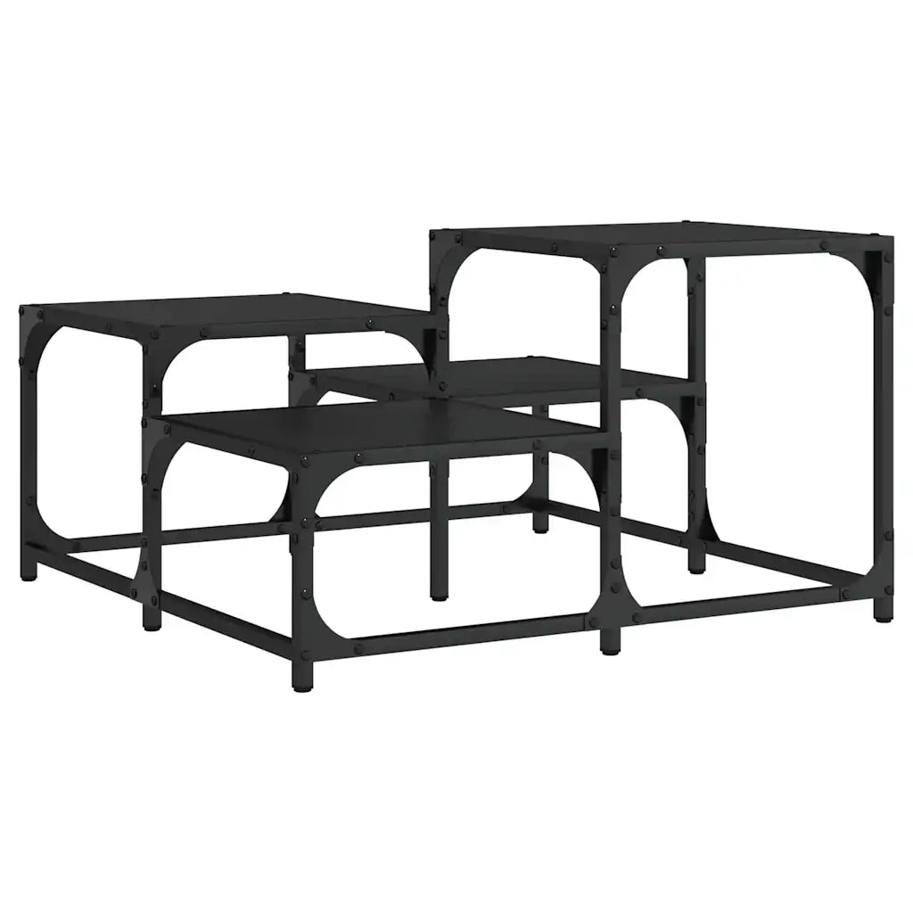Tavolino da salotto | Tavolino da caff¨¨ | Tavolino da Soggiorno Nero 68x68x40 cm in Legno Multistrato