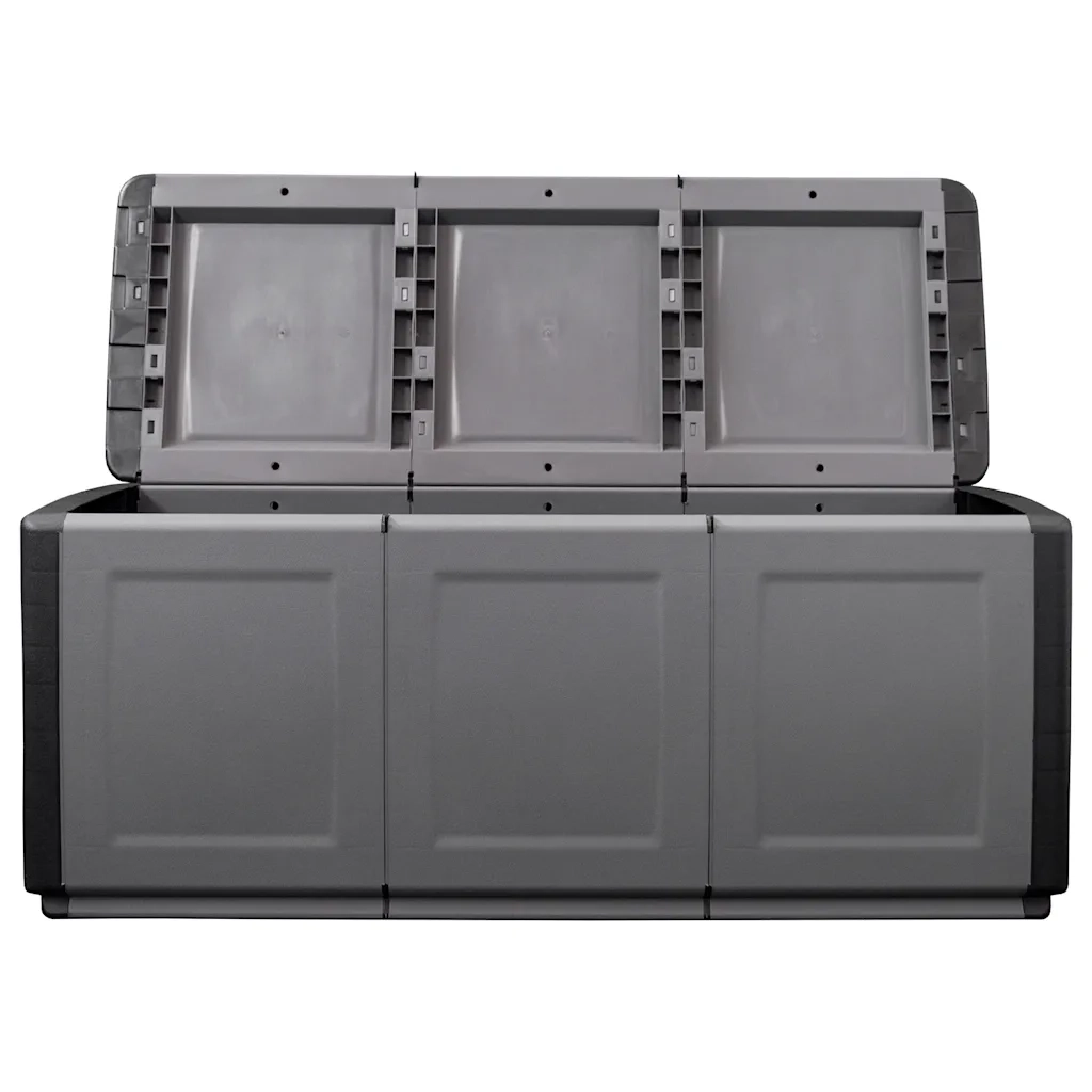 Contenitore da Giardino 138x53x57 cm 330 L Grigio Scuro e Nero 151818