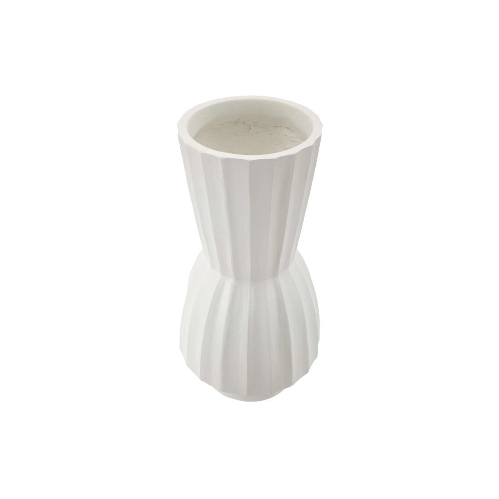 Daranita, Vaso Lavorazione Scanalata, Bianco