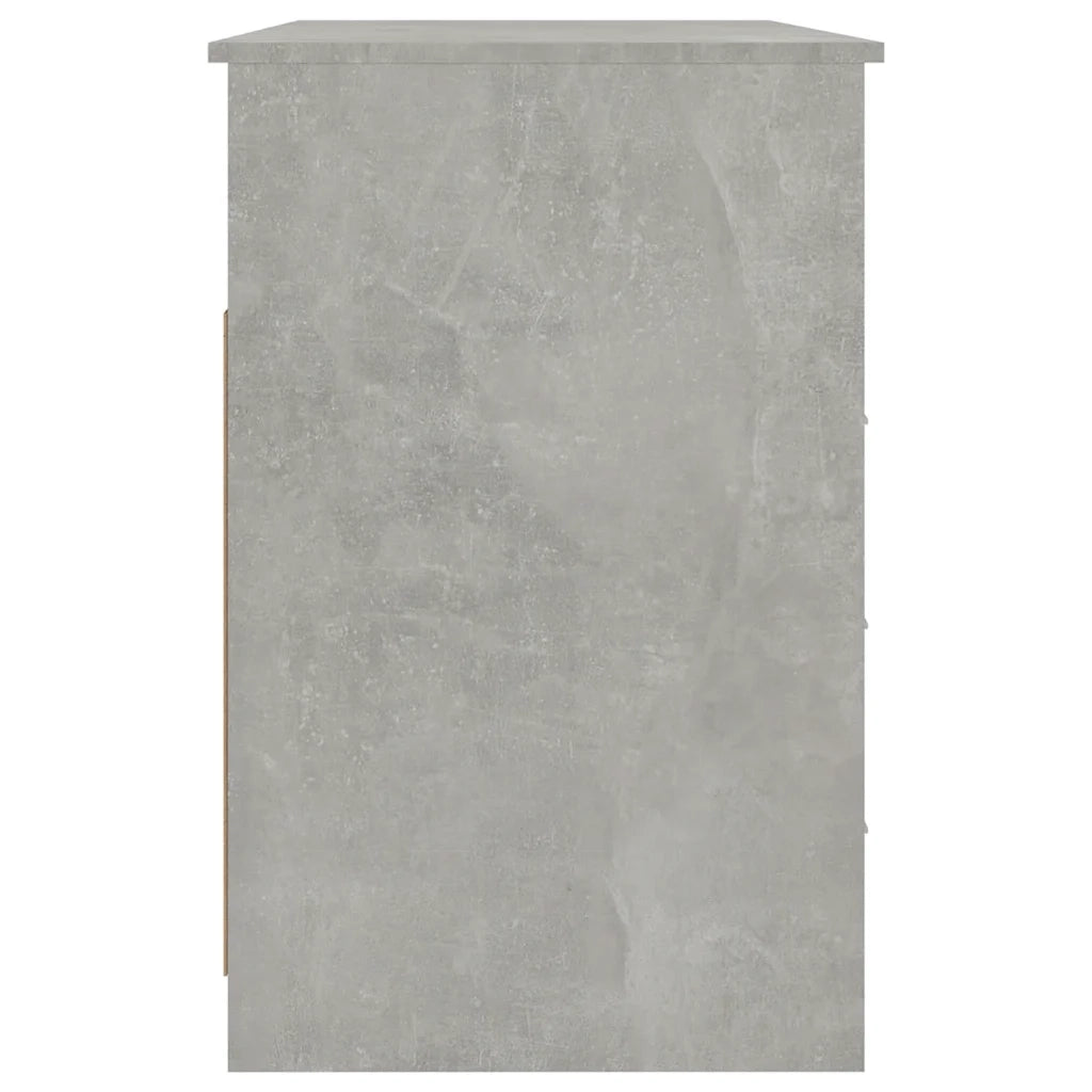 Scrivania | Tavolo da Ufficio Cassetti Grigio Cemento 102x50x76cm Legno Multistrato