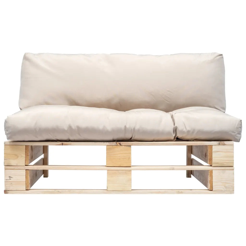 Divano da Giardino a Pallet con Cuscini Sabbia in Legno di Pino 277476