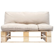 Divano da Giardino a Pallet con Cuscini Sabbia in Legno di Pino 277476