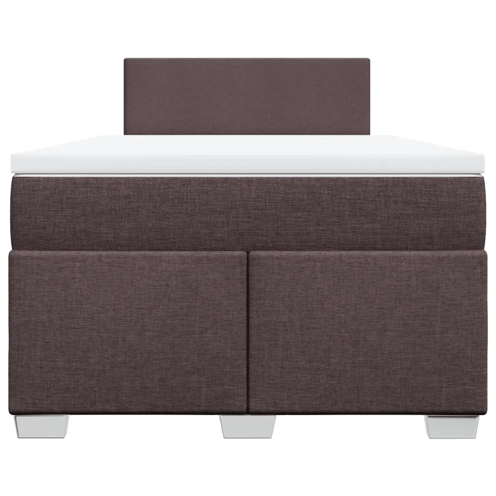 Giroletto a Molle con Materasso Marrone Scuro 120x190cm Tessuto