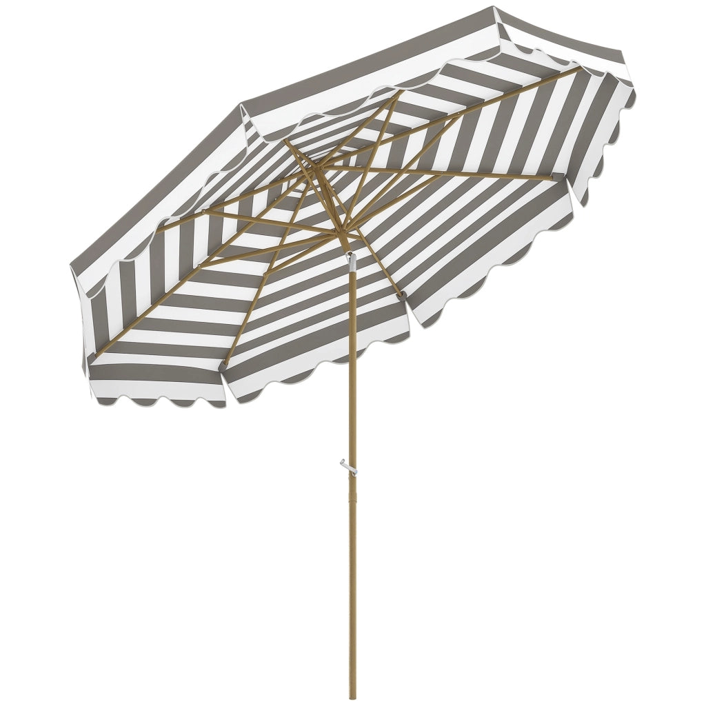 Parasole da giardino inclinabile ottagonale ¨C zephmum ¨C grigio chiaro ? 2.7x2.4 m