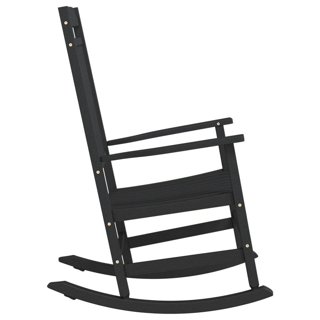 Sedia a dondolo da giardino Nera 65x84x114 cm HDPE