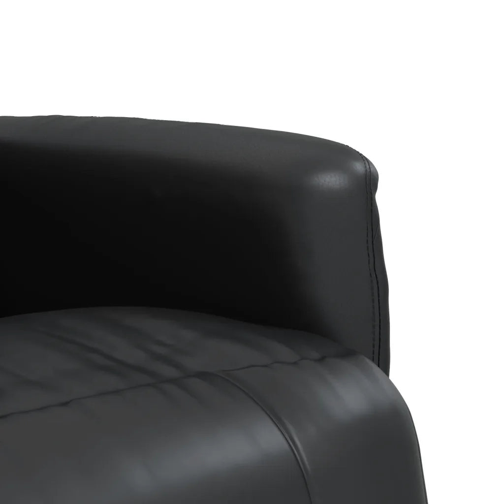 Poltrona Reclinabile con Poggiapiedi Nera in Similpelle 356509
