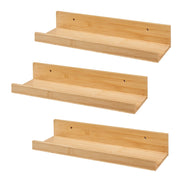 Set di 3 mensole da parete in bambù 40 x 13 x 7 cm naturale 03_0010636