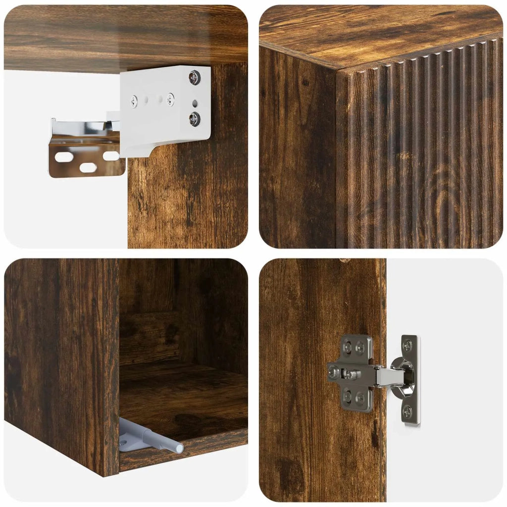 Mobiletto a muro Rovere Fumo 33 x 34,5 x 90 cm