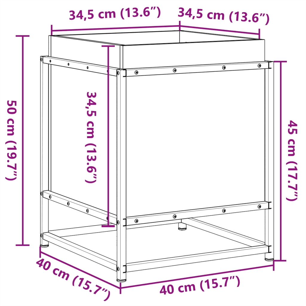 Fioriera | Cassetta per fiori | Vaso da Giardino 40x40x50 cm in Legno di Pino Impregnato
