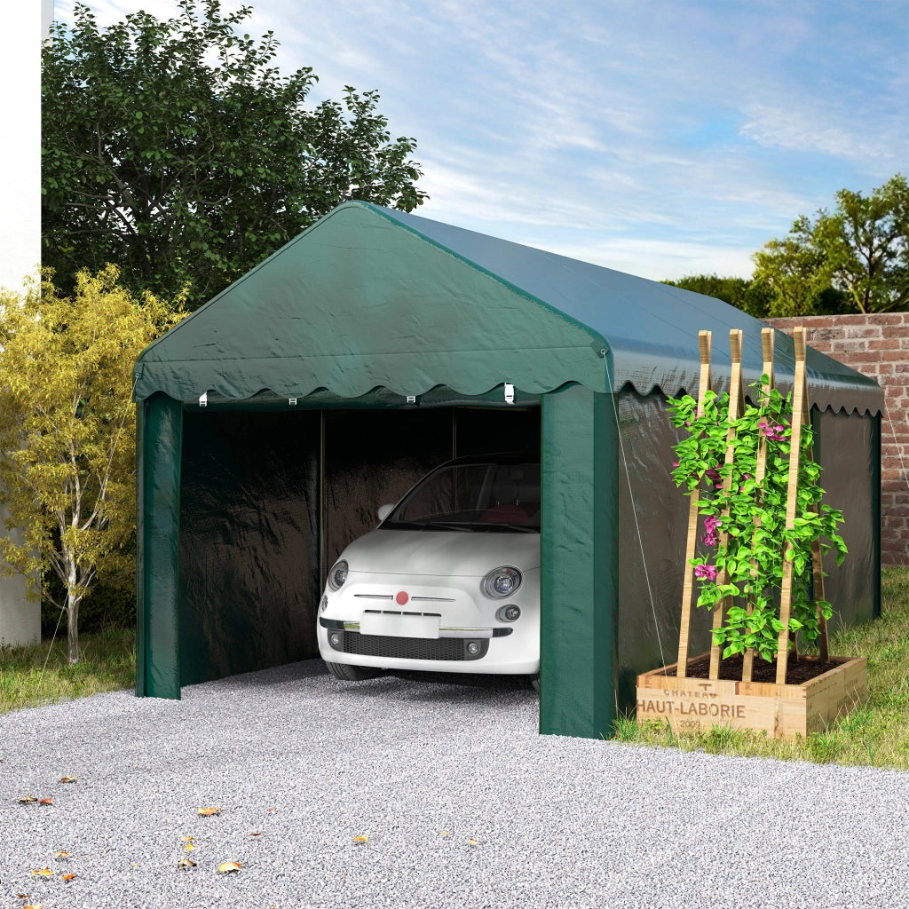Carport Tende Garage 3x6m con 2 Porte a Rullo ¨C Zephmum ¨C Verde