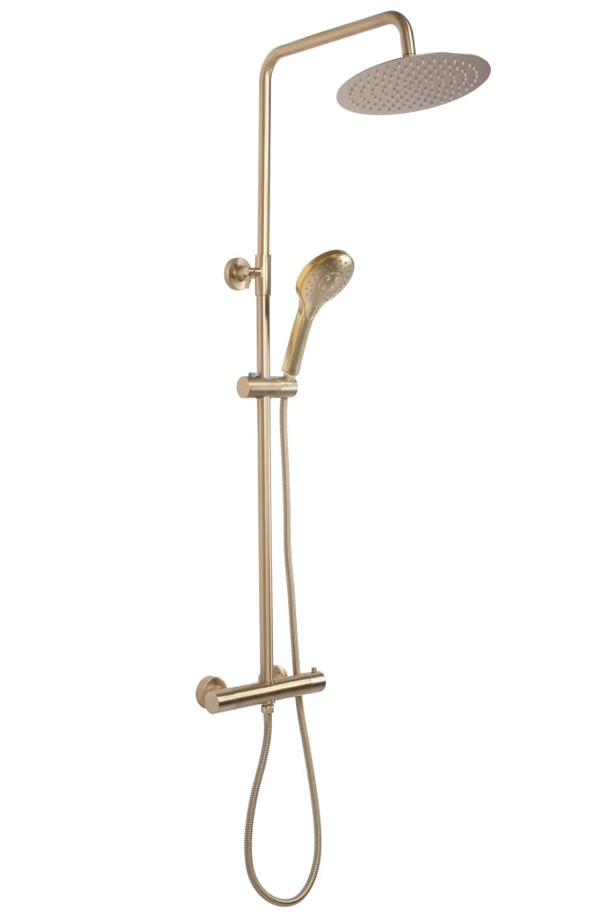 Set Doccia Con Termostato Rea Vincent Gold Brush