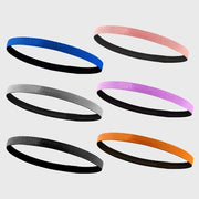 Set di 6 fasciature per la testa per allenamento, fasciature elastiche per la testa per donne e uomini, fasciature antiscivolo per donne e uomini, per esercizi, yoga, calcio, jogging - Nero Blu Grigio Rosa Viola Arancione