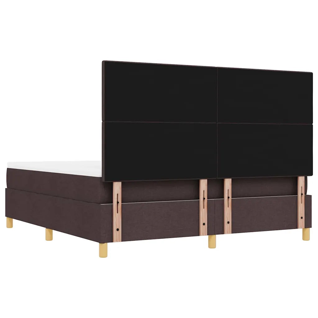 Letto a molle con materasso Marrone scuro 180 x 200 cm Tessuto 3344320
