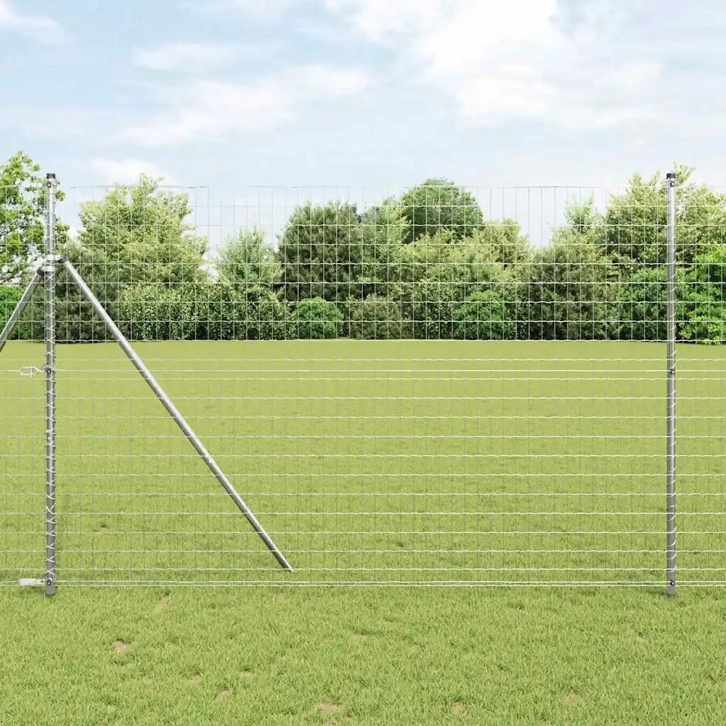 Recinzione con Posto Argento 1,6 x 10 m Acciaio e PVC 3350466