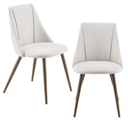 Set Danzig di 2 Sedie Imbottite da Sala Pranzo con Gambe in Metallo - Beige [en.casa]